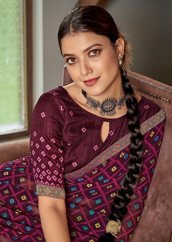 KASHVI TULSHI Latest Designer Fancy Wear Printed Georgette Saree Collection